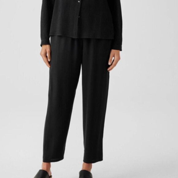 EUC Women's EILEEN FISHER Georgette Crepe Silk Pull-On Pant | Size PL - Picture 1 of 6